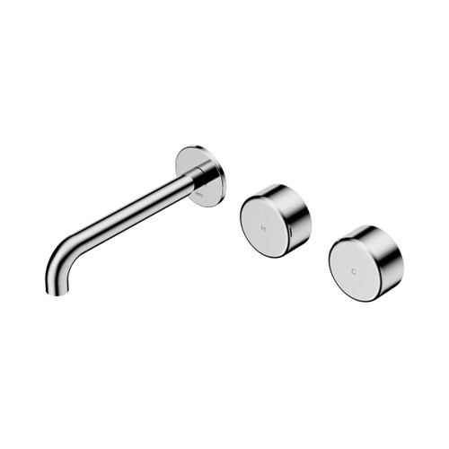 Serenity Wall Basin Set 185mm Offset Spout With Metal Handle Chrome