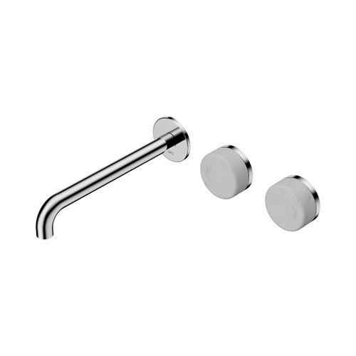 Serenity Wall Basin Set 220mm Offset Spout With Carrara Handle Chrome