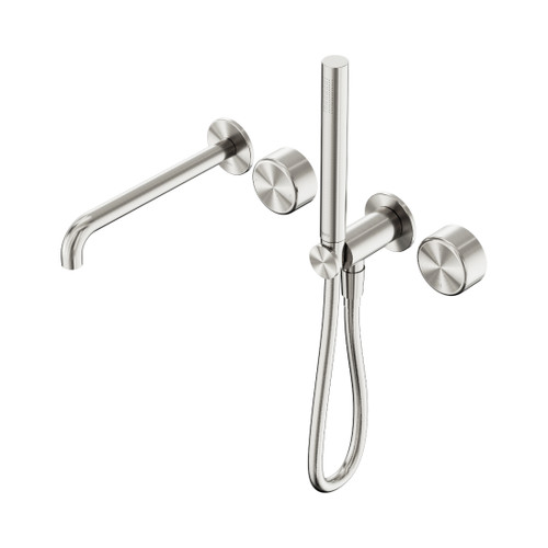 Serenity Progressive Shower System With Spout With Metal Handle And Slim Shower Brushed Nickel