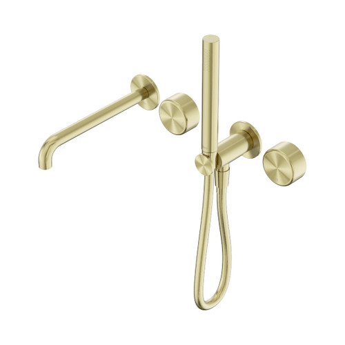 Serenity Progressive Shower System With Spout With Metal Handle And Slim Shower Brushed Gold