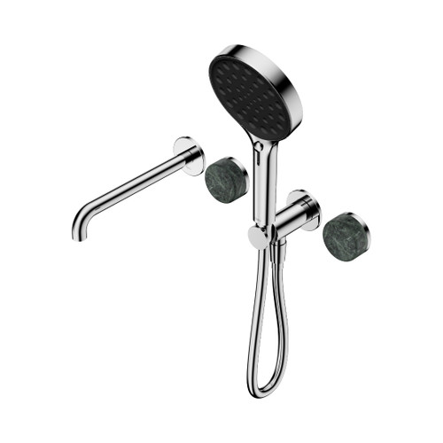 Serenity Progressive Shower System With Spout With Verde Alpi Handle And Hand Shower Chrome