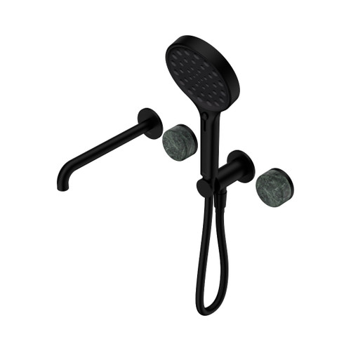 Serenity Progressive Shower System With Spout With Verde Alpi Handle And Hand Shower Matte Black