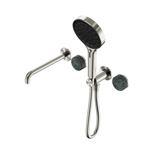 Serenity Progressive Shower System With Spout With Verde Alpi Handle And Hand Shower Brushed Nickel