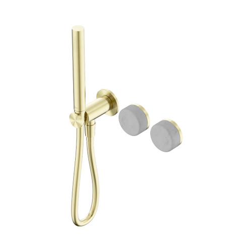 Serenity Progressive Shower System With Carrara Handle And Slim Shower Brushed Gold