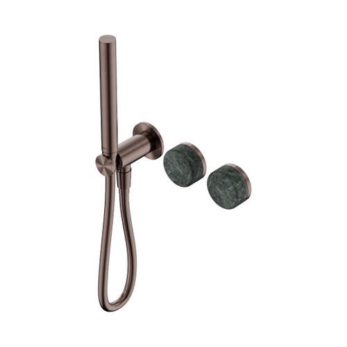 Serenity Progressive Shower System With Verde Alpi Handle And Slim Shower Brushed Bronze