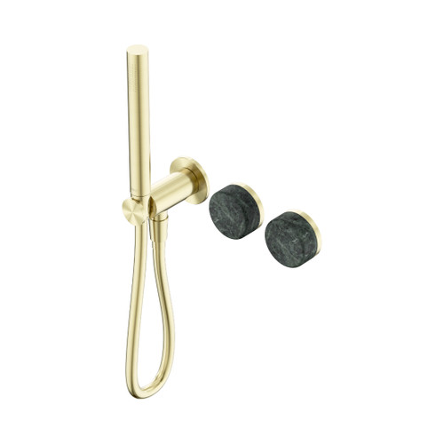 Serenity Progressive Shower System With Verde Alpi Handle And Slim Shower Brushed Gold