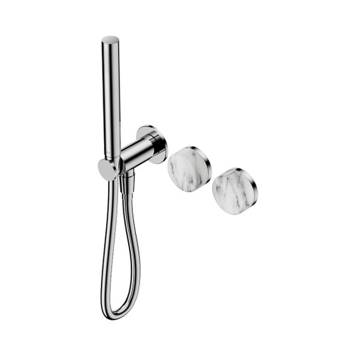 Serenity Progressive Shower System With Arabescato Corchia Handle And Slim Shower Chrome