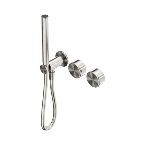 Serenity Progressive Shower System With Metal Handle And Slim Shower Brushed Nickel