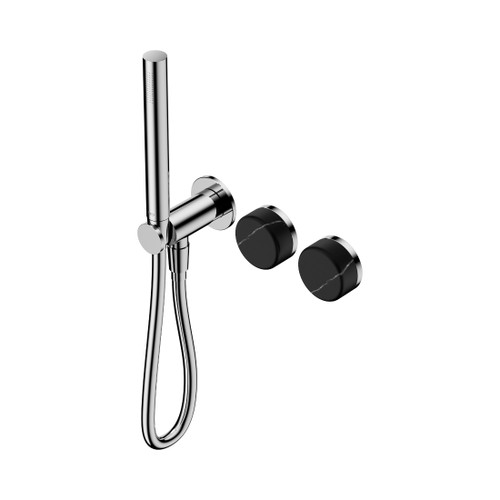 Serenity Progressive Shower System With Marquina Black Handle And Slim Shower Chrome