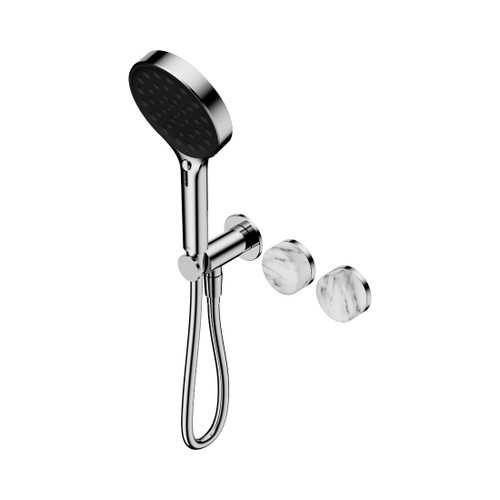 Serenity Progressive Shower System With Arabescato Corchia Handle And Hand Shower Chrome
