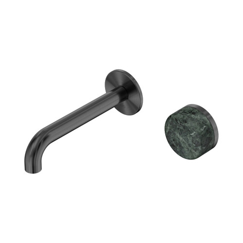 Serenity Progressive Wall Basin Mixer 160mm Spout With Verde Alpi Handle Gun Metal