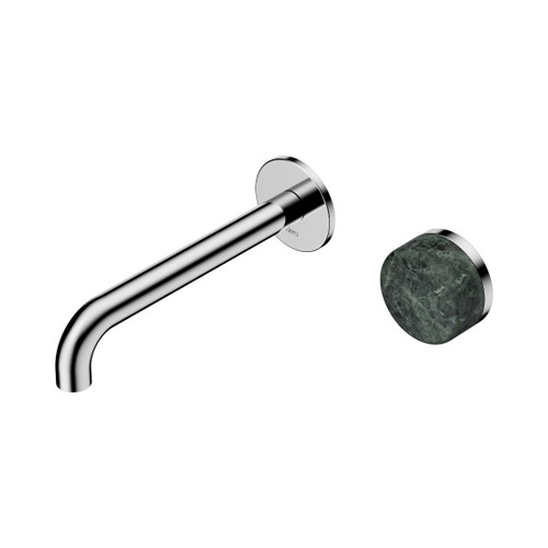 Serenity Progressive Wall Basin Mixer 185mm Spout With Verde Alpi Handle Chrome