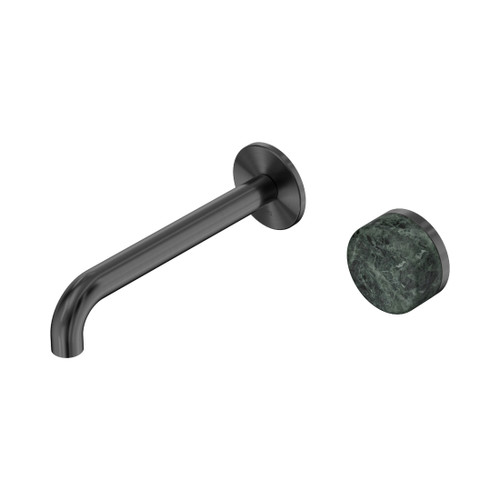 Serenity Progressive Wall Basin Mixer 185mm Spout With Verde Alpi Handle Gun Metal