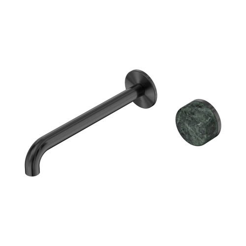 Serenity Progressive Wall Basin Mixer 220mm Spout With Verde Alpi Handle Gun Metal