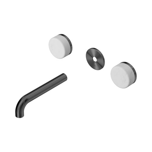 Serenity Wall Basin Set 160mm Spout With Carrara Handle Trim Kit Only Gun Metal