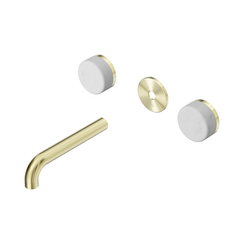 Serenity Wall Basin Set 160mm Spout With Carrara Handle Trim Kit Only Brushed Gold