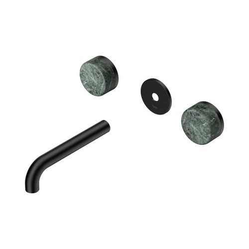 Serenity Wall Basin Set 160mm Spout With Verde Alpi Handle Trim Kit Only Matte Black