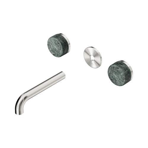 Serenity Wall Basin Set 160mm Spout With Verde Alpi Handle Trim Kit Only Brushed Nickel