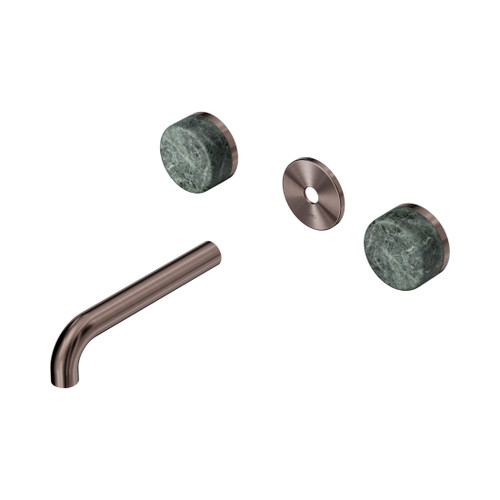 Serenity Wall Basin Set 160mm Spout With Verde Alpi Handle Trim Kit Only Brushed Bronze