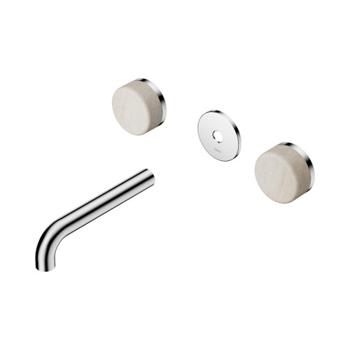 Serenity Wall Basin Set 160mm Spout With Rome Travertine Handle Trim Kit Only Chrome
