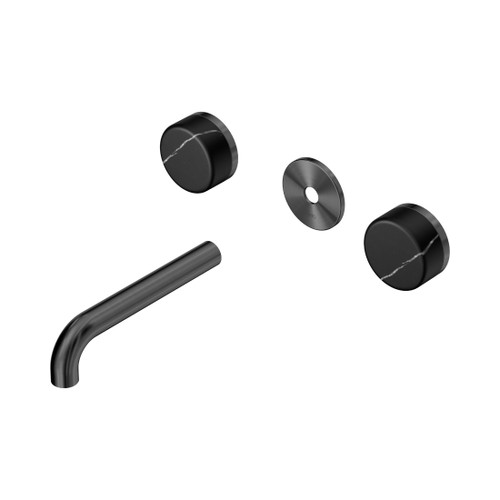 Serenity Wall Basin Set 160mm Spout With Marquina Black Handle Trim Kit Only Gun Metal