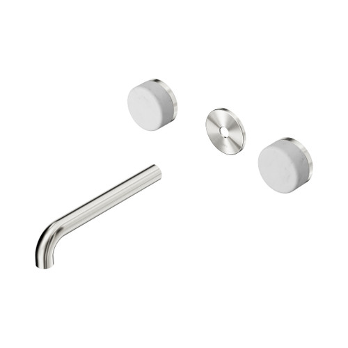 Serenity Wall Basin Set 185mm Spout With Carrara Handle Trim Kit Only Brushed Nickel