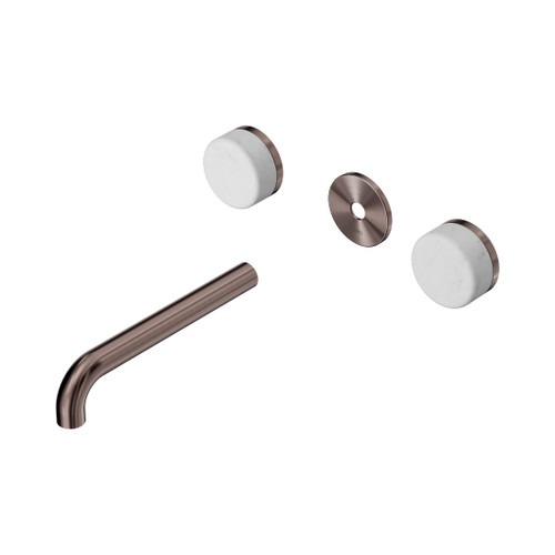Serenity Wall Basin Set 185mm Spout With Carrara Handle Trim Kit Only Brushed Bronze