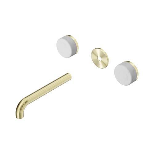 Serenity Wall Basin Set 185mm Spout With Carrara Handle Trim Kit Only Brushed Gold