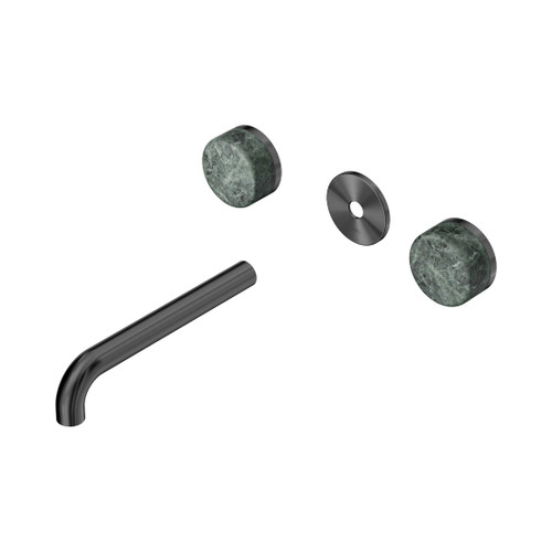 Serenity Wall Basin Set 185mm Spout With Verde Alpi Handle Trim Kit Only Gun Metal