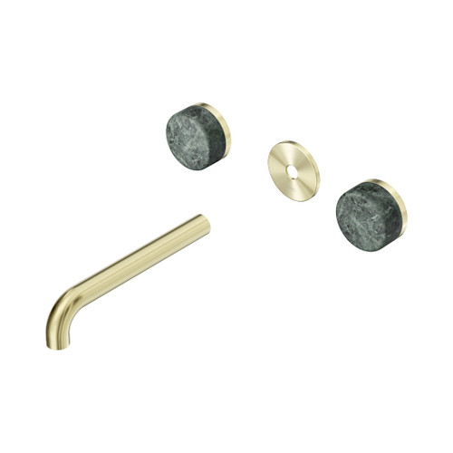 Serenity Wall Basin Set 185mm Spout With Verde Alpi Handle Trim Kit Only Brushed Gold