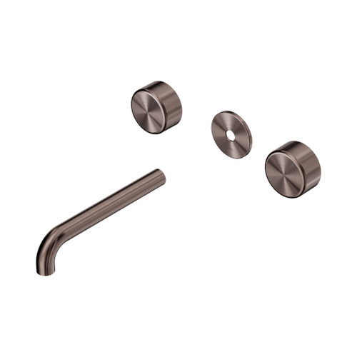 Serenity Wall Basin Set 185mm Spout With Metal Handle Trim Kit Only Brushed Bronze