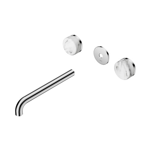 Serenity Wall Basin Set 220mm Spout With Arabescato Corchia Handle Trim Kit Only Chrome