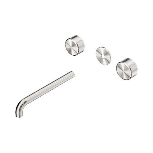 Serenity Wall Basin Set 220mm Spout With Metal Handle Trim Kit Only Brushed Nickel