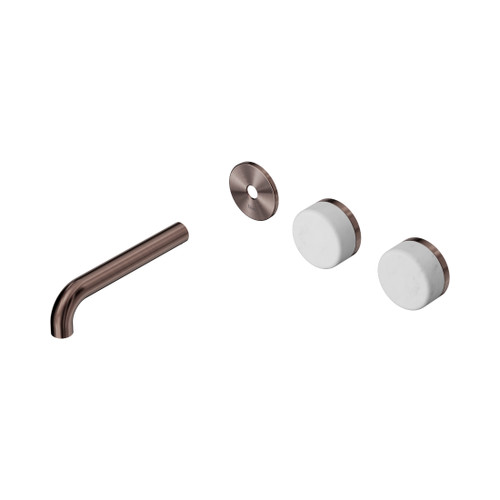 Serenity Wall Basin Set 160mm Offset Spout With Carrara Handle Trim Kit Only Brushed Bronze
