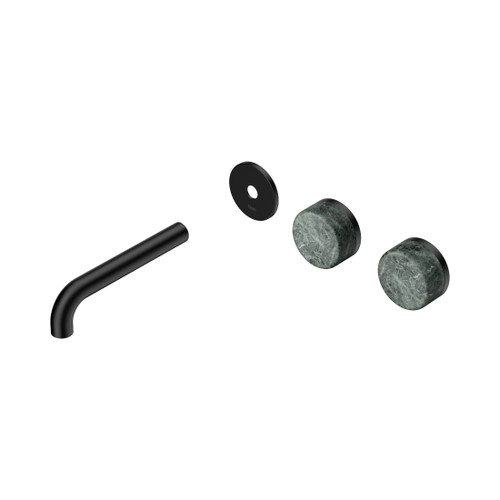 Serenity Wall Basin Set 160mm Offset Spout With Verde Alpi Handle Trim Kit Only Matte Black