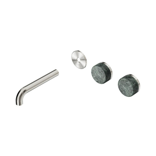 Serenity Wall Basin Set 160mm Offset Spout With Verde Alpi Handle Trim Kit Only Brushed Nickel