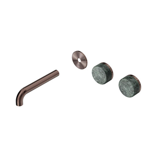 Serenity Wall Basin Set 160mm Offset Spout With Verde Alpi Handle Trim Kit Only Brushed Bronze