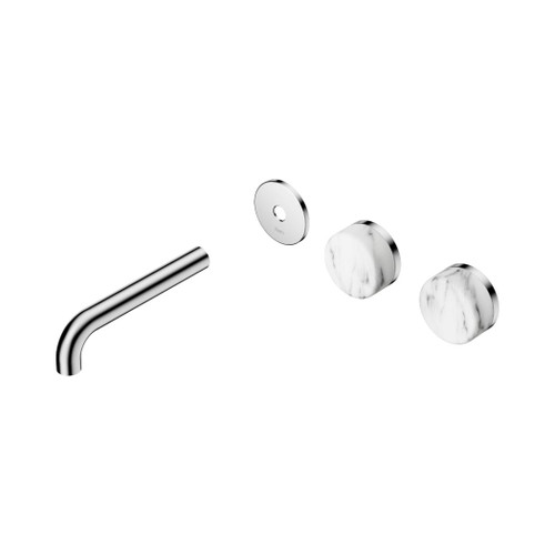 Serenity Wall Basin Set 160mm Offset Spout With Arabescato Corchia Handle Trim Kit Only Chrome