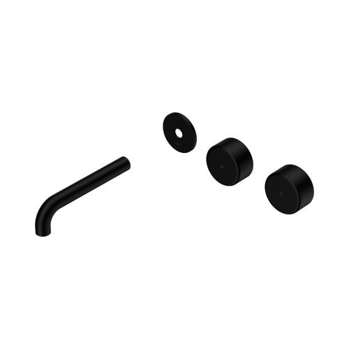 Serenity Wall Basin Set 160mm Offset Spout With Metal Handle Trim Kit Only Matte Black