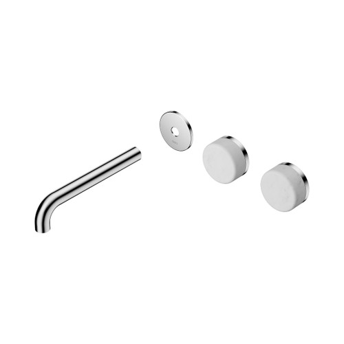 Serenity Wall Basin Set 185mm Offset Spout With Carrara Handle Trim Kit Only Chrome