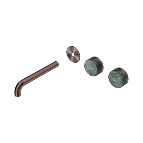 Serenity Wall Basin Set 185mm Offset Spout With Verde Alpi Handle Trim Kit Only Brushed Bronze