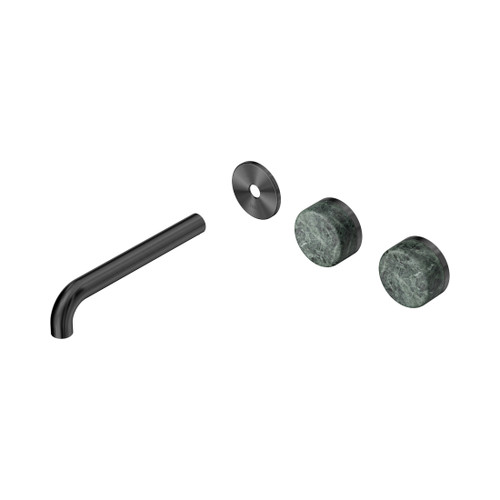 Serenity Wall Basin Set 185mm Offset Spout With Verde Alpi Handle Trim Kit Only Gun Metal