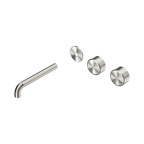 Serenity Wall Basin Set 185mm Offset Spout With Metal Handle Trim Kit Only Brushed Nickel