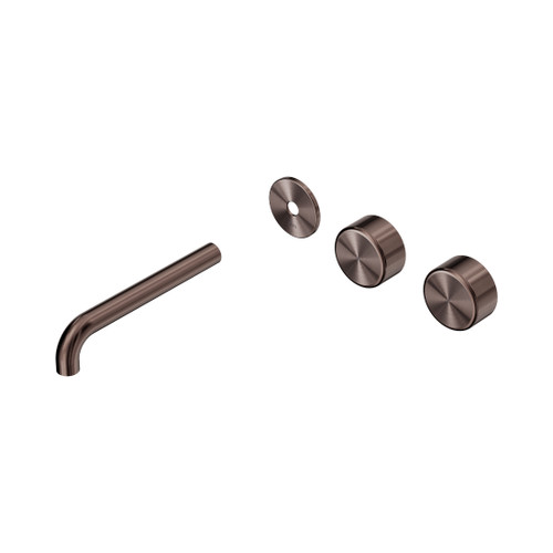 Serenity Wall Basin Set 185mm Offset Spout With Metal Handle Trim Kit Only Brushed Bronze