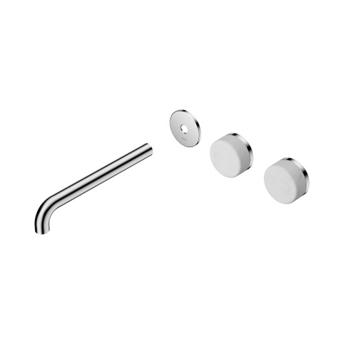 Serenity Wall Basin Set 220mm Offset Spout With Carrara Handle Trim Kit Only Chrome