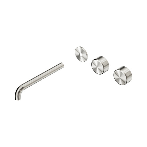 Serenity Wall Basin Set 220mm Offset Spout With Metal Handle Trim Kit Only Brushed Nickel