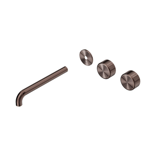 Serenity Wall Basin Set 220mm Offset Spout With Metal Handle Trim Kit Only Brushed Bronze