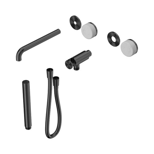 Serenity Progressive Shower System With Spout With Carrara Handle And Slim Shower Trim Kit Only Gun Metal