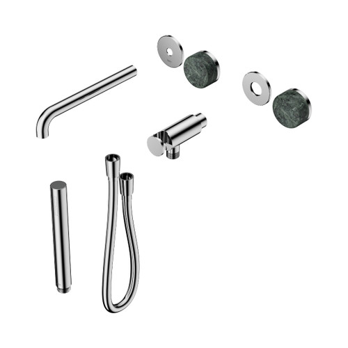 Serenity Progressive Shower System With Spout With Verde Alpi Handle And Slim Shower Trim Kit Only Chrome