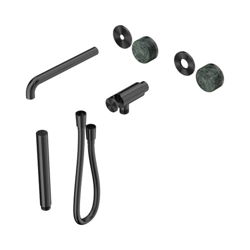 Serenity Progressive Shower System With Spout With Verde Alpi Handle And Slim Shower Trim Kit Only Gun Metal